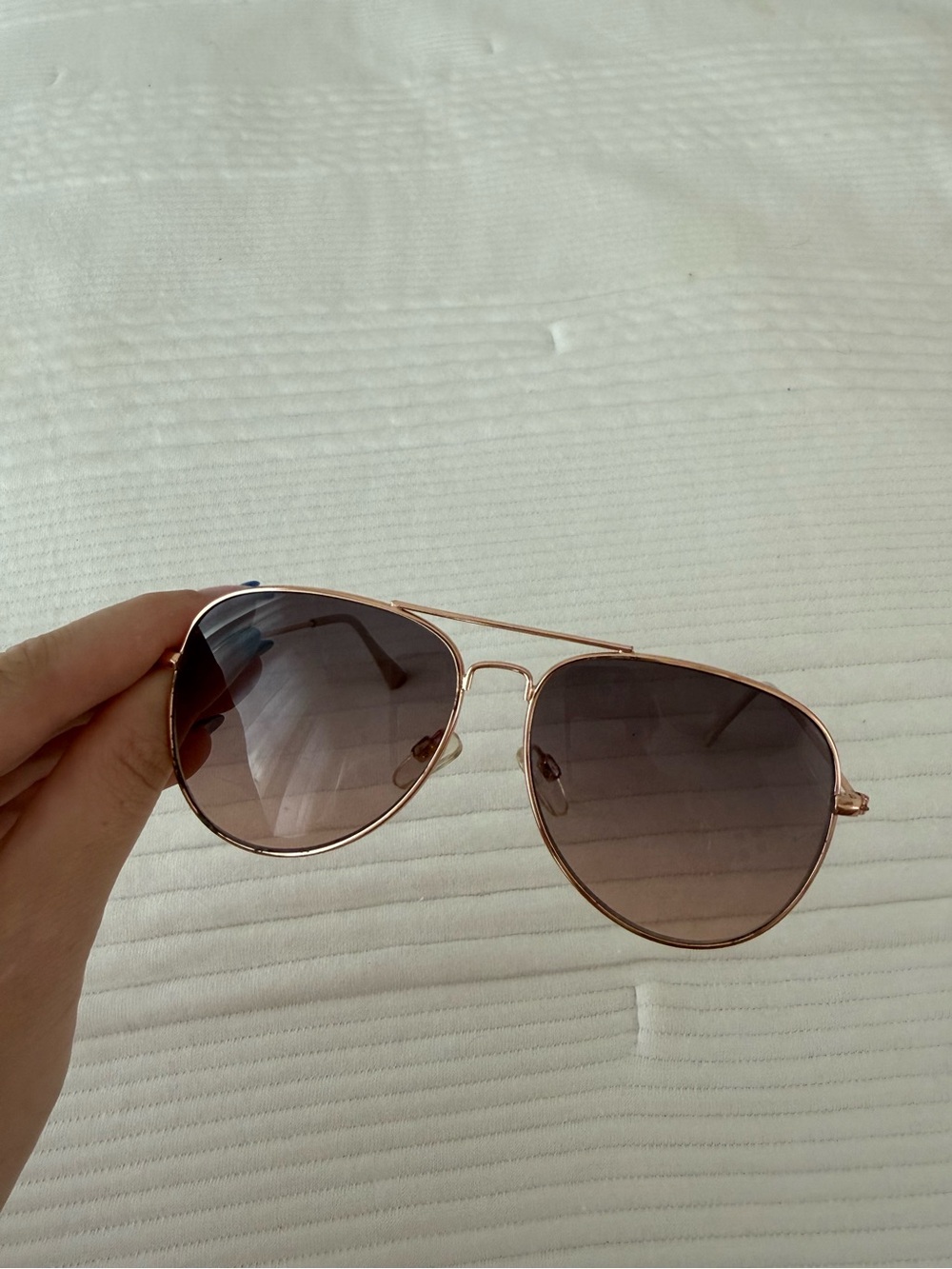 Aviator Sunglasses Rose Gold Frame with Brown Gradient Lenses